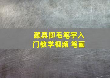 颜真卿毛笔字入门教学视频 笔画